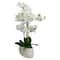 22&#x22; White Orchid Plant in White Oval Pot